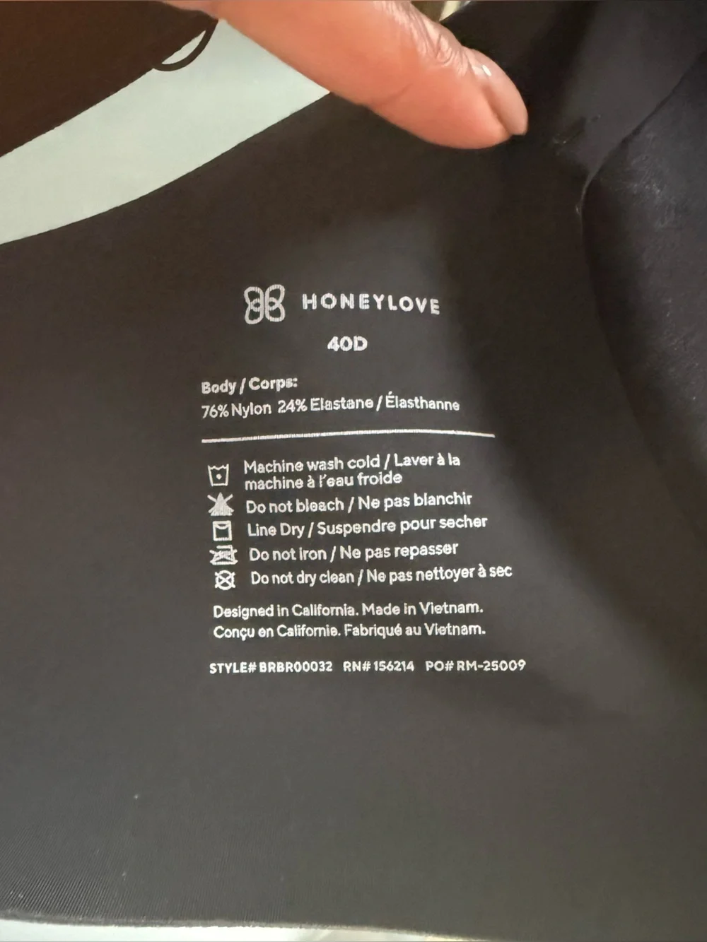 HoneyLove CloudEmbrace Wireless Bra in black